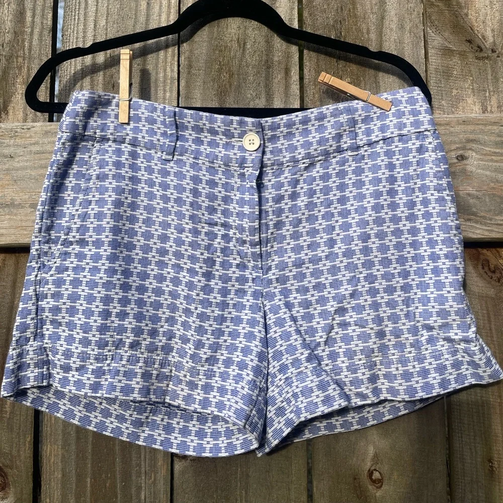LOFT Blue and White Women's Shorts Sz 2